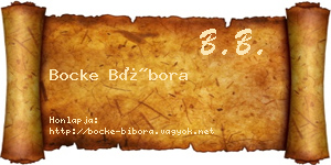 Bocke Bíbora névjegykártya